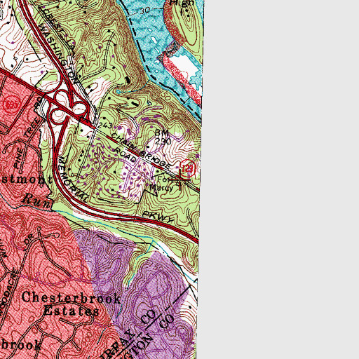 Topographic Map of Fort Marcy (historical), VA