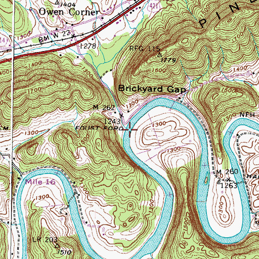 Topographic Map of Foust Ford, VA