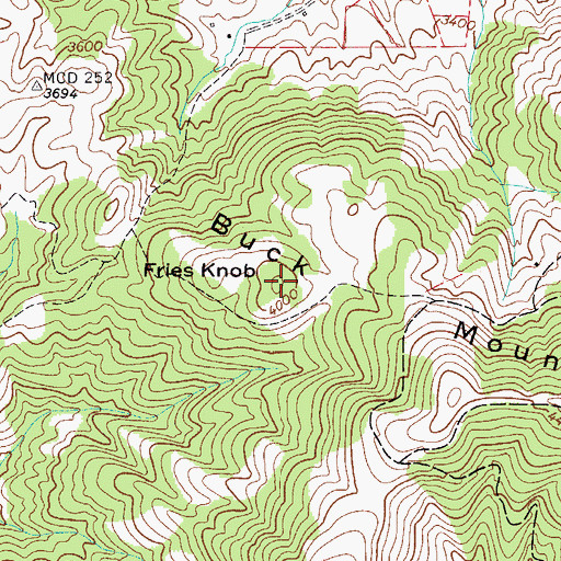 Topographic Map of Fries Knob, VA