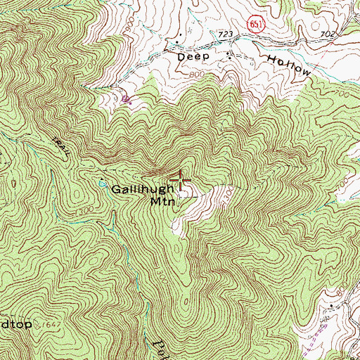 Topographic Map of Gallihugh Mountain, VA