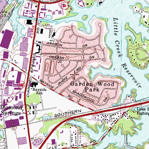Topographic Map of Garden Wood Park, VA