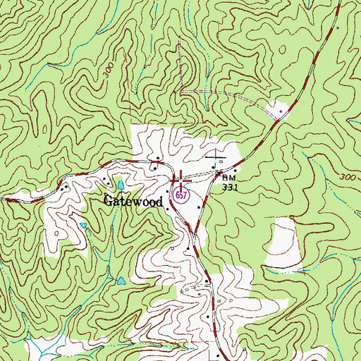 Topographic Map of Gatewood, VA