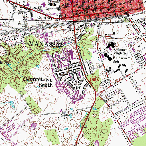 Topographic Map of Georgetown South, VA