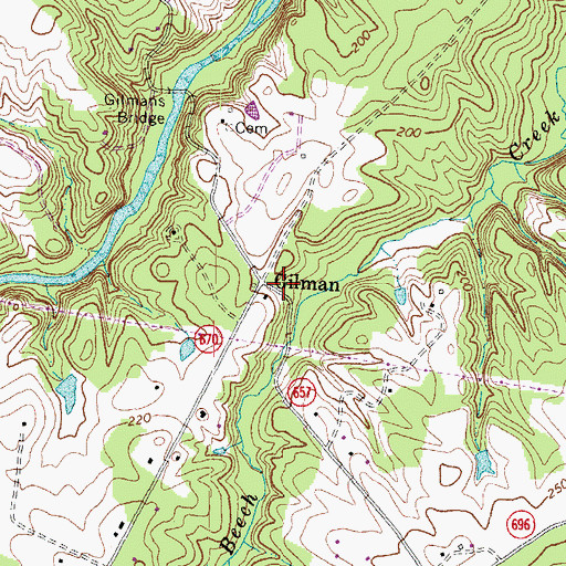 Topographic Map of Gilman, VA