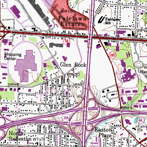 Topographic Map of Glen Rock, VA