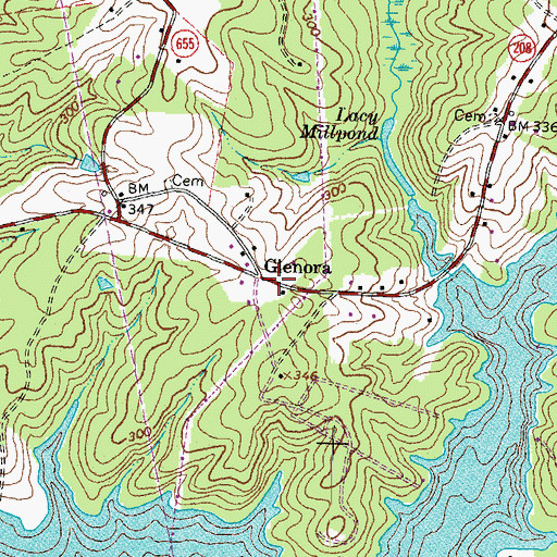 Topographic Map of Glenora, VA