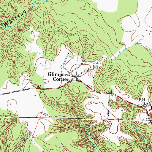 Topographic Map of Glimpses Corner, VA