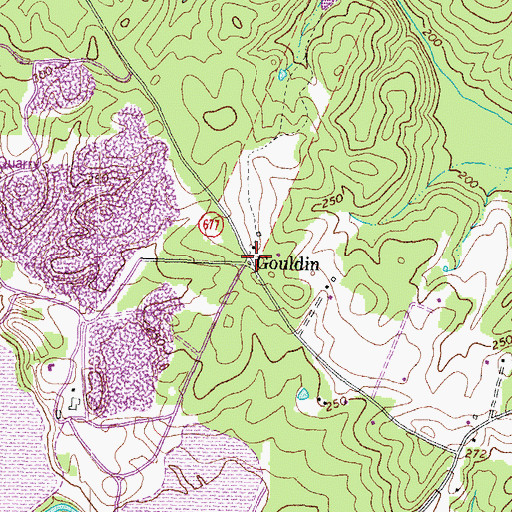 Topographic Map of Gouldin, VA