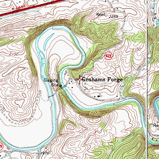 Topographic Map of Grahams Forge, VA