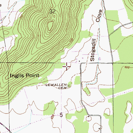 Topographic Map of Coffey Cemetery, AL