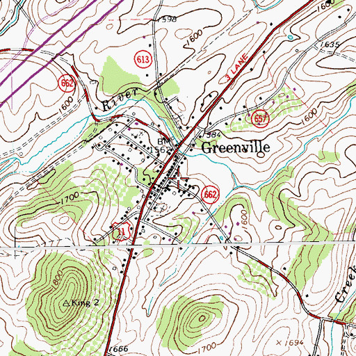 Topographic Map of Greenville, VA