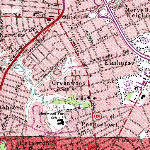 Topographic Map of Greenwood, VA