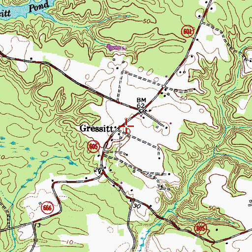 Topographic Map of Gressitt, VA