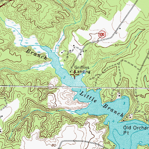 Topographic Map of Griffins Landing, VA