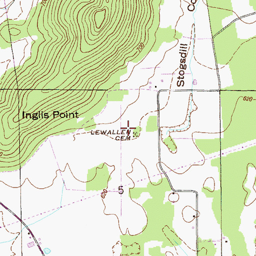 Topographic Map of Cross Cemetery, AL