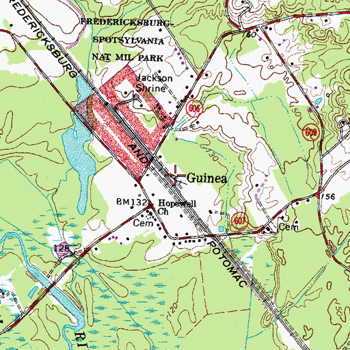 Topographic Map of Guinea, VA