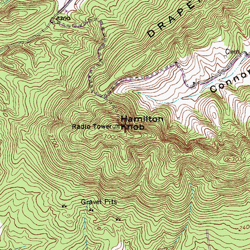 Topographic Map of Hamilton Knob, VA