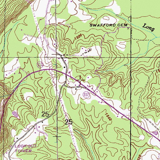 Topographic Map of Faith Church, AL