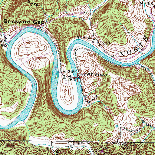 Topographic Map of Hart Ford, VA