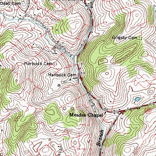 Topographic Map of Hartsock Cemetery, VA