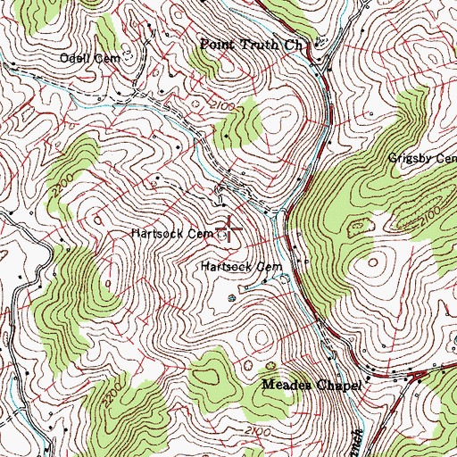 Topographic Map of Hartsock Cemetery, VA