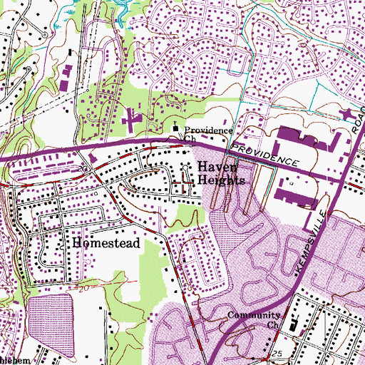 Topographic Map of Haven Heights, VA