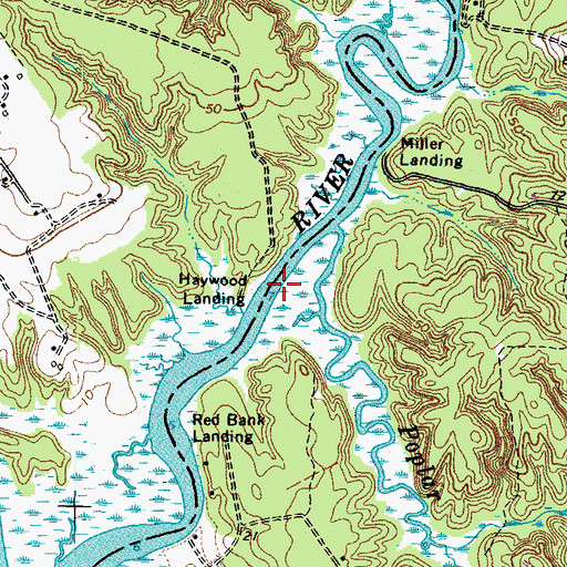 Topographic Map of Haywood Landing, VA