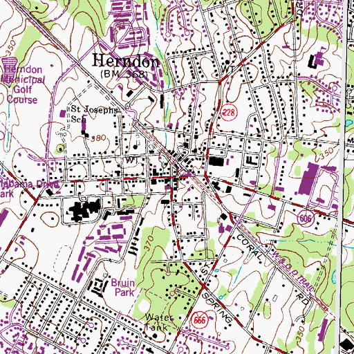 Topographic Map of Herndon, VA