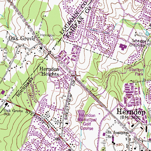 Topographic Map of Herndon Heights, VA