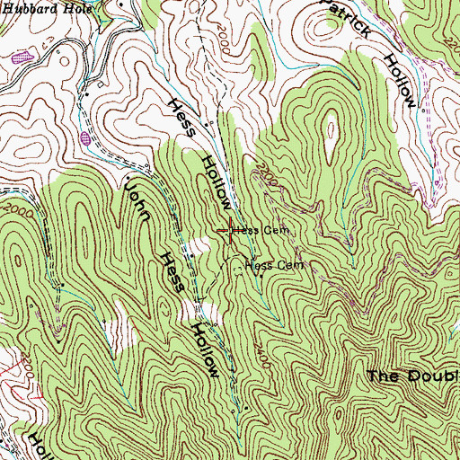 Topographic Map of Hess Cemetery, VA