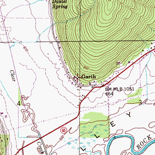 Topographic Map of Garth Church, AL