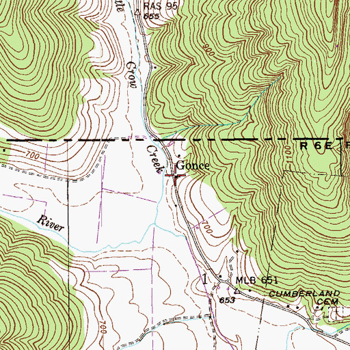 Topographic Map of Gonce Church, AL