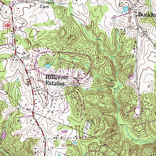 Topographic Map of Hillcrest Estates, VA