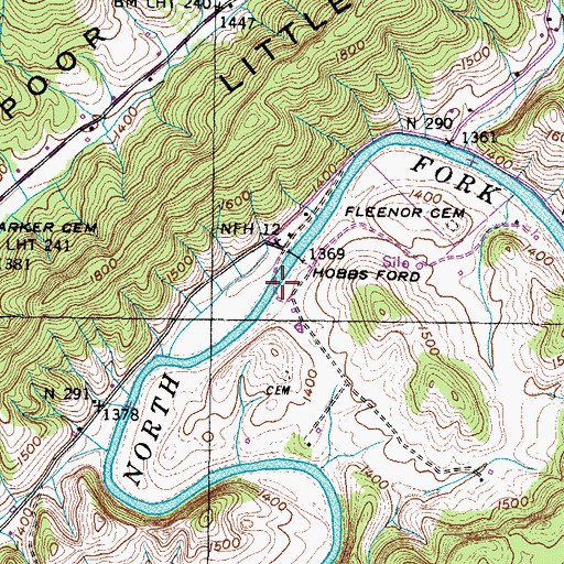 Topographic Map of Hobbs Ford, VA