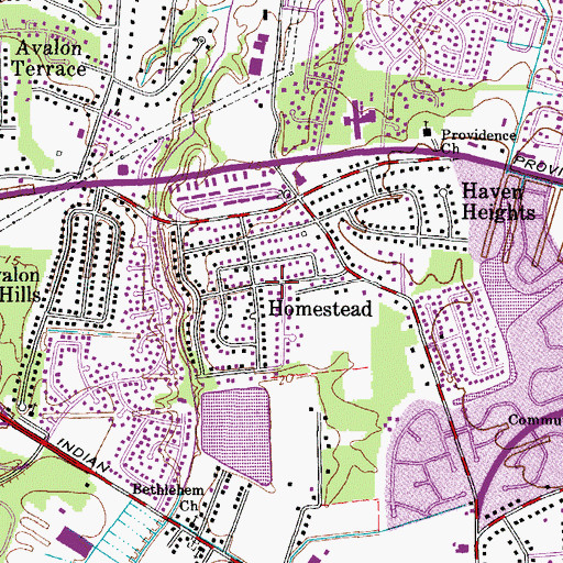 Topographic Map of Homestead, VA