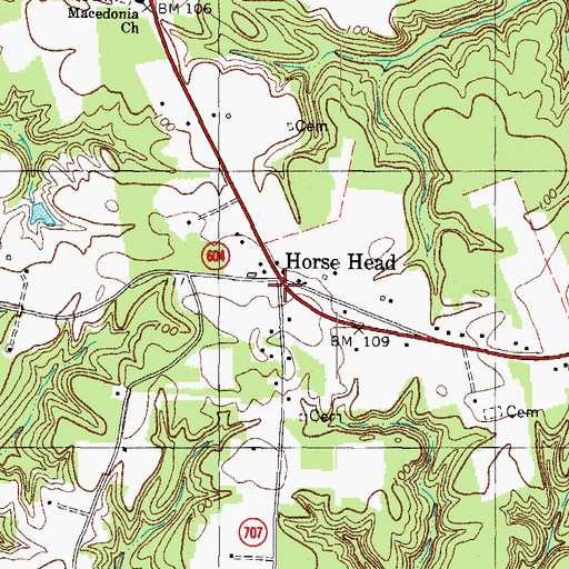 Topographic Map of Horse Head, VA