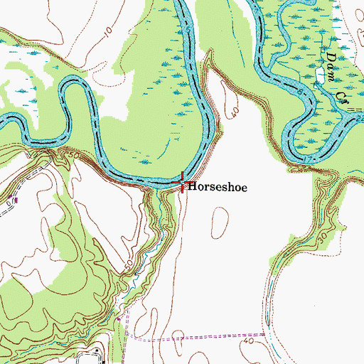 Topographic Map of Horseshoe, VA