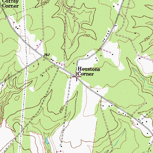 Topographic Map of Houstons Corner, VA