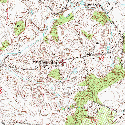 Topographic Map of Hughesville, VA