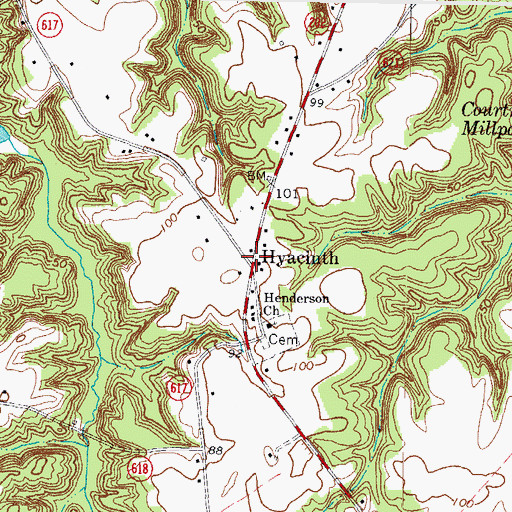 Topographic Map of Hyacinth, VA