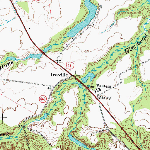 Topographic Map of Iraville, VA