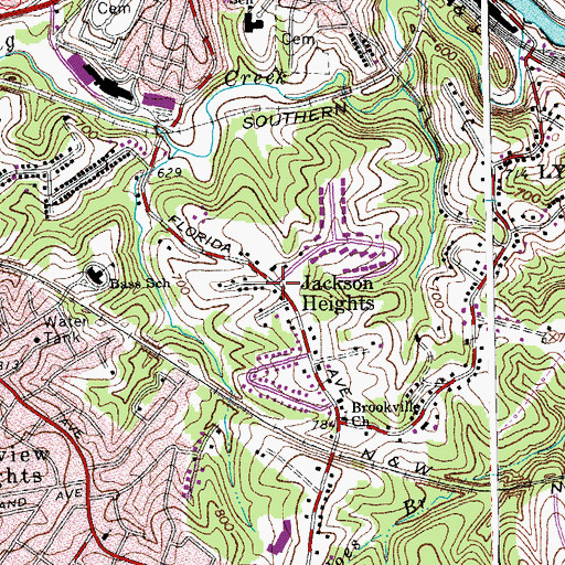 Topographic Map of Jackson Heights, VA