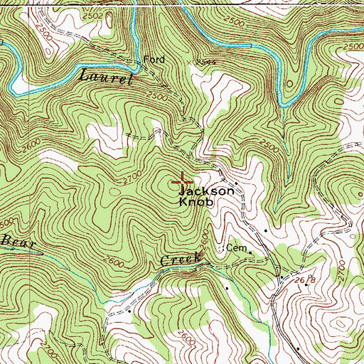 Topographic Map of Jackson Knob, VA