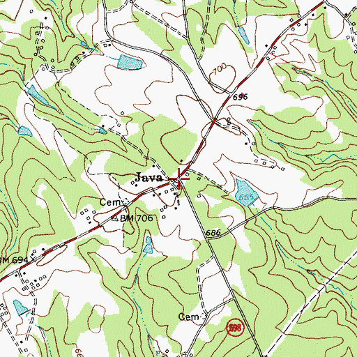 Topographic Map of Java, VA