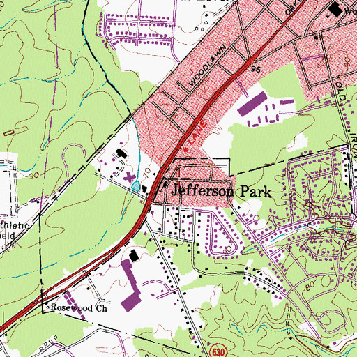 Topographic Map of Jefferson Park, VA