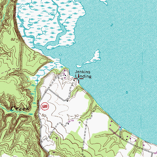 Topographic Map of Jenkins Landing, VA