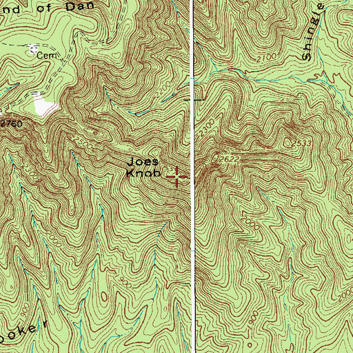 Topographic Map of Joes Knob, VA