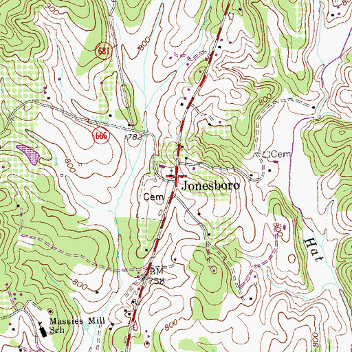 Topographic Map of Jonesboro, VA