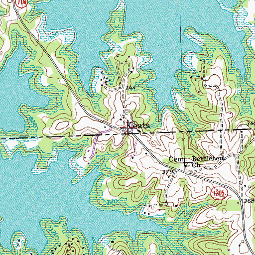 Topographic Map of Keats, VA