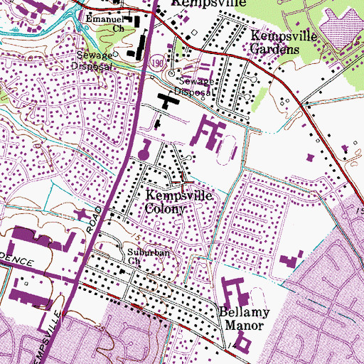 Topographic Map of Kempsville Colony, VA